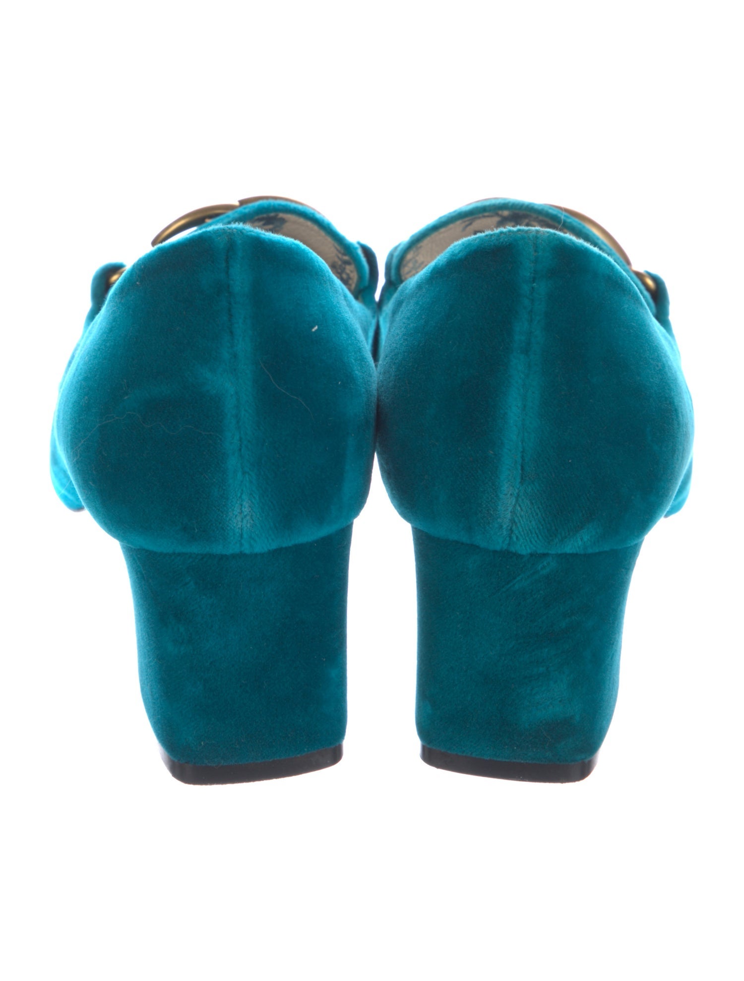 Gucci Double G Logo Velvet Pumps